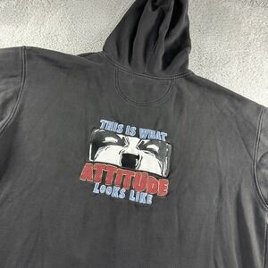 Vintage Big Dogs Hoodie Mens 3x Black Full Zip Embroidered Double Sided Attitude